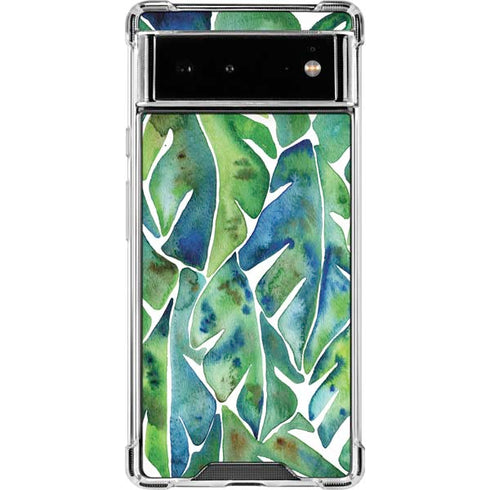 Cat Coq Tropical Leaves Google Pixel 6 Clear Case